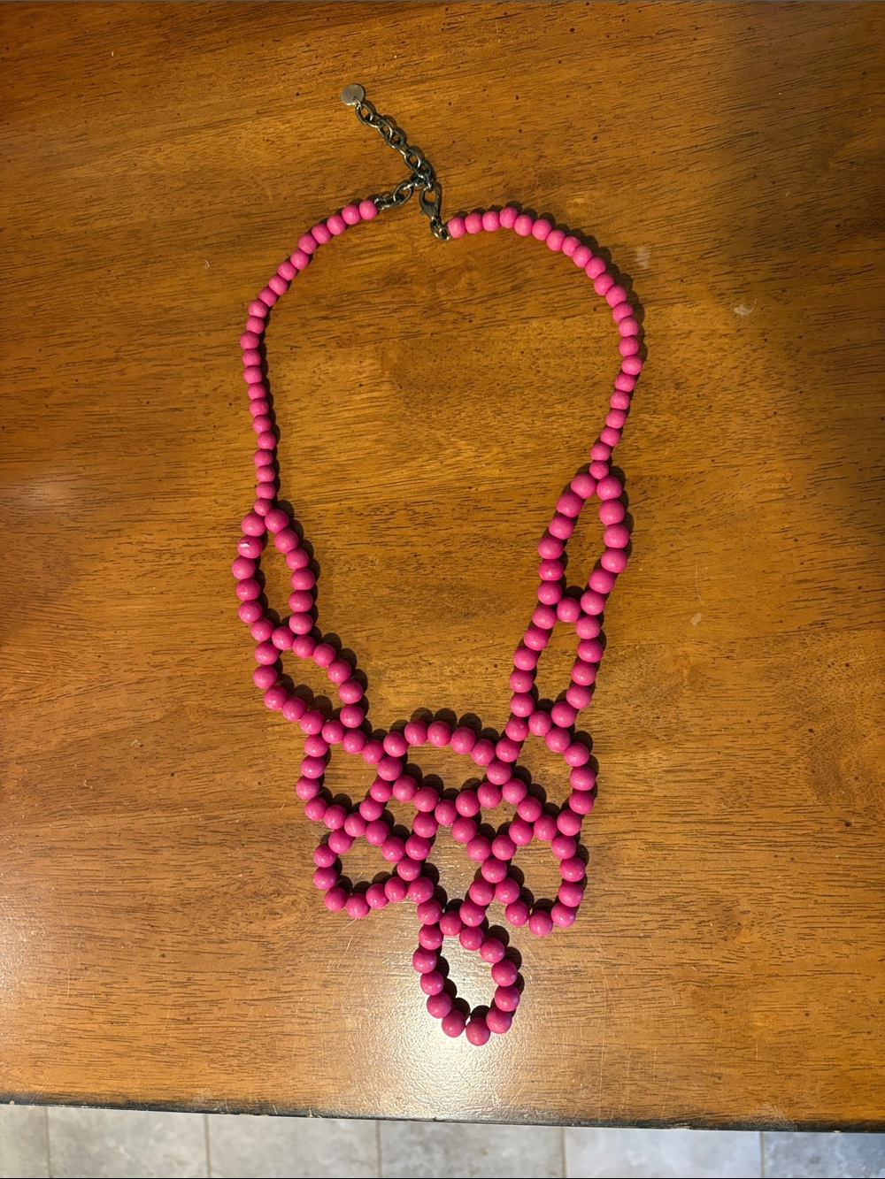 Bold Pink Beaded Statement Necklace